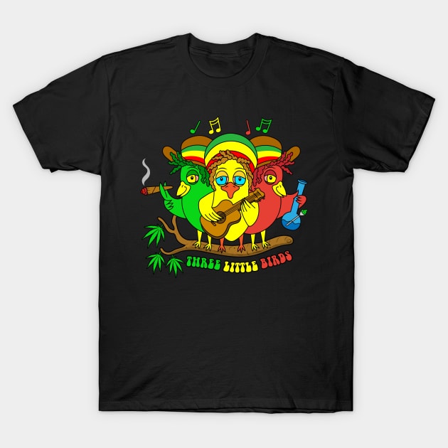 Three Little Birds T-Shirt by MightyShroom